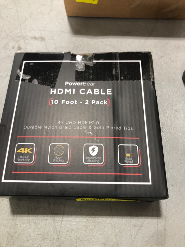 Photo 1 of PowerBear 4K HDMI Cable 10 ft [2 Pack] High Speed, Braided Nylon & Gold Connectors, 4K @ 60Hz, Ultra HD, 2K, 1080P, ARC & CL3 Rated | for Laptop, Monitor, PS5, PS4, Xbox One, Fire TV, Apple TV & More