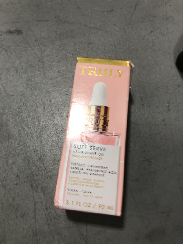 Photo 1 of Truly Beauty Soft Serve After Shave Oil | Hydrating Treatment for Ingrowns & Irritation | Peptides, Hyaluronic Acid & Strawberry Extract | Soothes & Smooths Skin | Strawberry Vanilla Scent (3.1 Fl Oz)