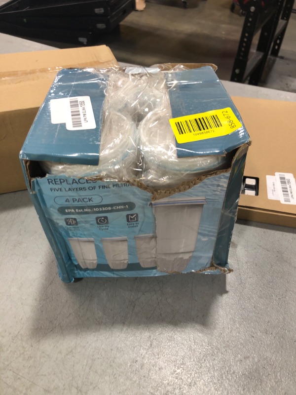 Photo 1 of Upgraded Water Filter Replacement Fit for Zero Pitcher and Dispenser ZR-001 ZR-004 ZP-006 ZR-017, Five-Stage Filter System, Effectively Reducing Lead, Chromium, and Contaminants, 4 Packs, By BOGDA