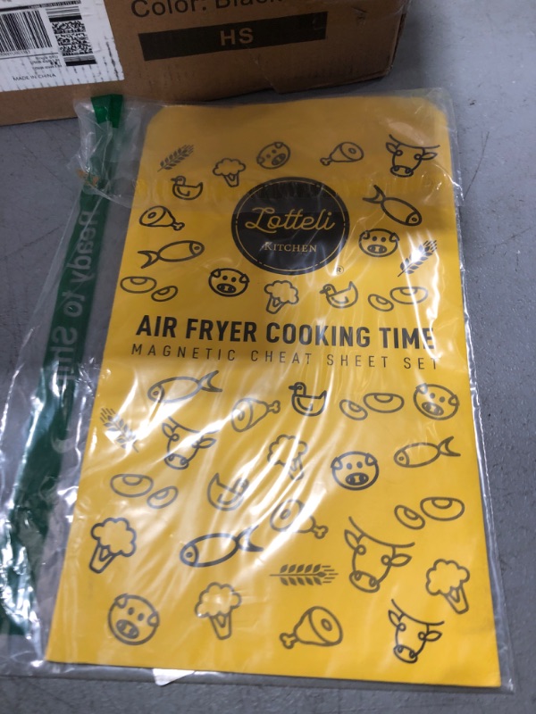 Photo 1 of Air Fryer Magnetic Cheat Sheet Set - Air Fryer Accessories Cookbook - As Seen on the Today Show an Easy to Use AirFryer Time Chart Set - Strong Magnet Quick Reference Cooking Guide for Frying (Black)