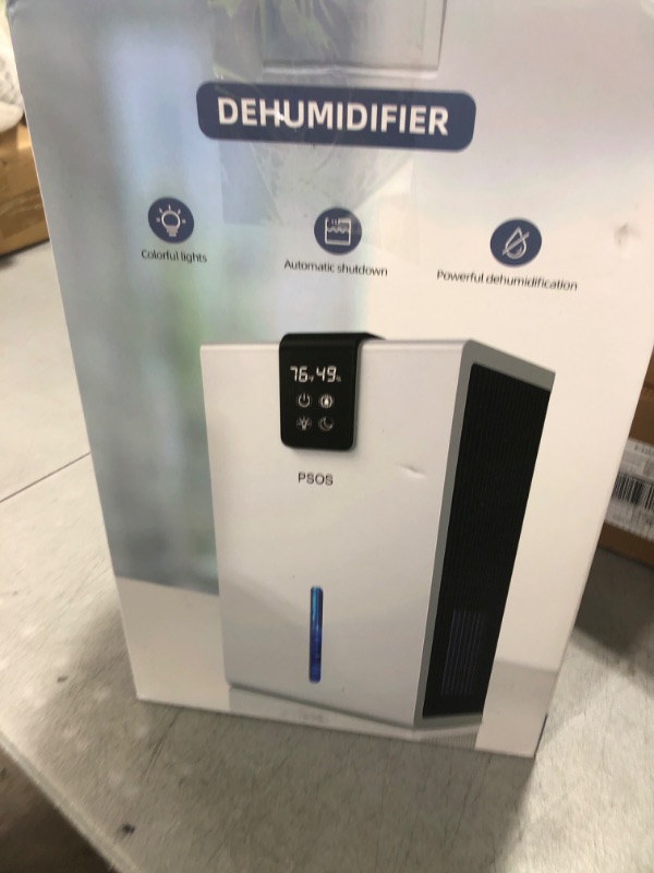 Photo 1 of Dehumidifier for Home, 98OZ Tank Water,(1000 sq.ft) Dehumidifier for Bathroom,Badroom,Basement with Auto Shut Off, Defrosting mode, 7 Color LED, Gray
