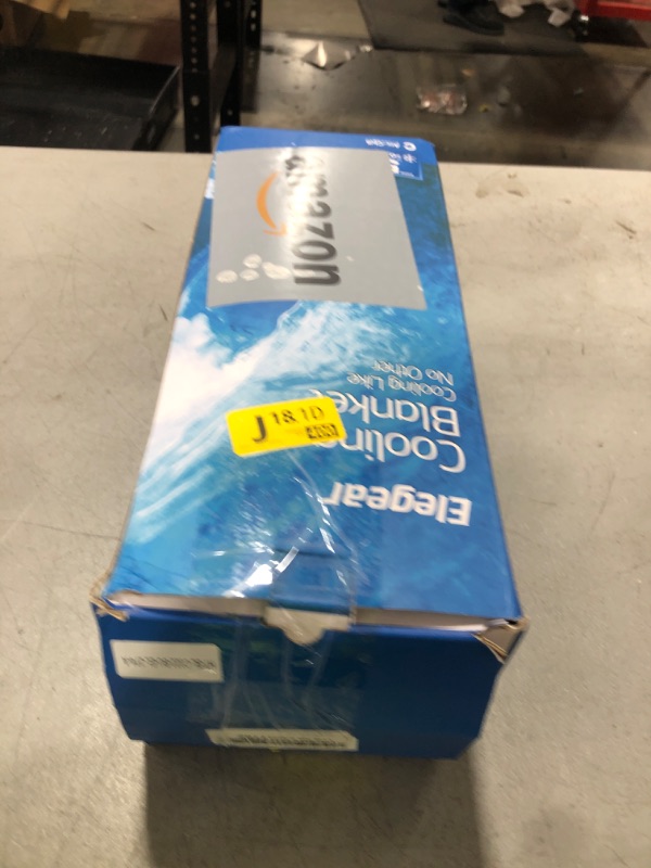 Photo 1 of Elegear Revolutionary Cooling Blanket King Absorbs Heat to Keep Body Cool for Night Sweats, Arc-Chill 3.0 Cool Fiber Q-Max>0.5 for Hot Sleepers, Lightweight Summer Cold Blankets for Sleeping, Blue