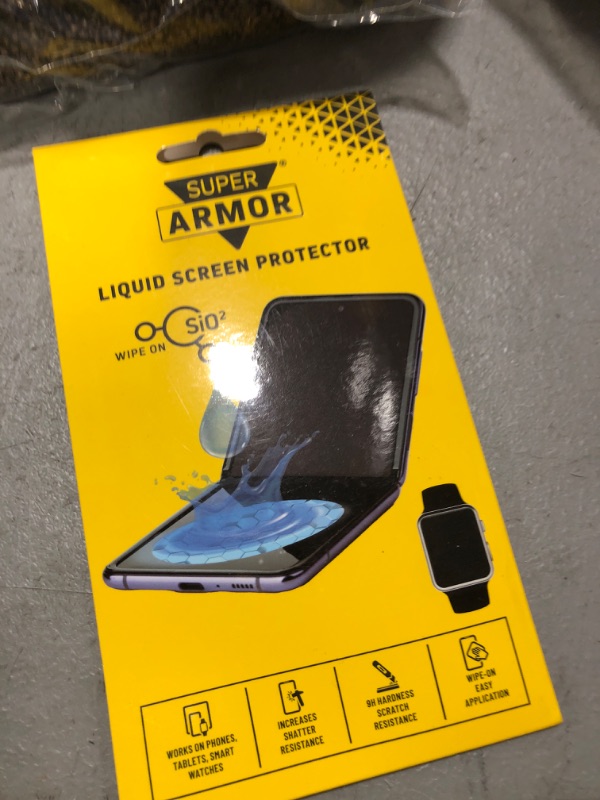 Photo 1 of SUPER ARMOR Liquid Glass Screen Protector - Wipe On Scratch and Shatter Resistant Nano Protection for All Phones Tablets Smart Watches Universal