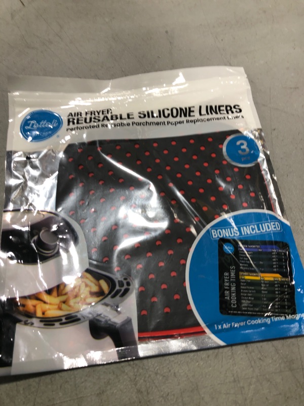 Photo 1 of Reusable Air Fryer Liners 3 Pack for 3-5QT or Bigger - 7.5" Square Silicone Airfryer Liner - Easy to Clean Air Fryer Accessories As Seen on the Today Show - Safe Non-Stick Parchment Paper Replacer