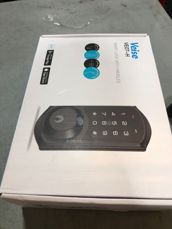 Photo 1 of Veise VE07-H Fingerprint Smart Locks for Front Door with Handle Set, App Control, Keyless Entry Keypad Deadbolt, Digital Electronic Touchscreen, Easy Install, Auto Lock, Matte Black