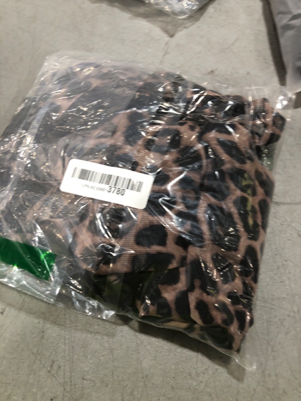 Photo 1 of MakeMeChic Women's Leopard Print Halter Dress Tie Backless Cheetah Party Mini Dresses Brown Medium
