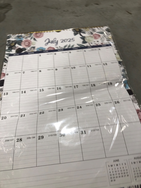 Photo 1 of 2025-2026 Calendar - 2025-2026 Wall Calendar, July 2025 - December 2026, 12" x 17", Twin-Wire Binding + Hanging Hook + Large Ruled Blocks with Julian Dates - Floral