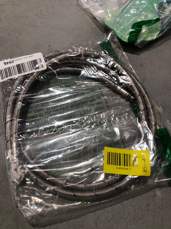 Photo 1 of BATHLAVISH 40" Length Faucet Supply Lines 3/8" Comp x M10 Male Connector Line Braided Stainless Steel Nylon Sink Hose Extension for Bathroom Kitchen Faucet 2Pcs (1 Pair)
