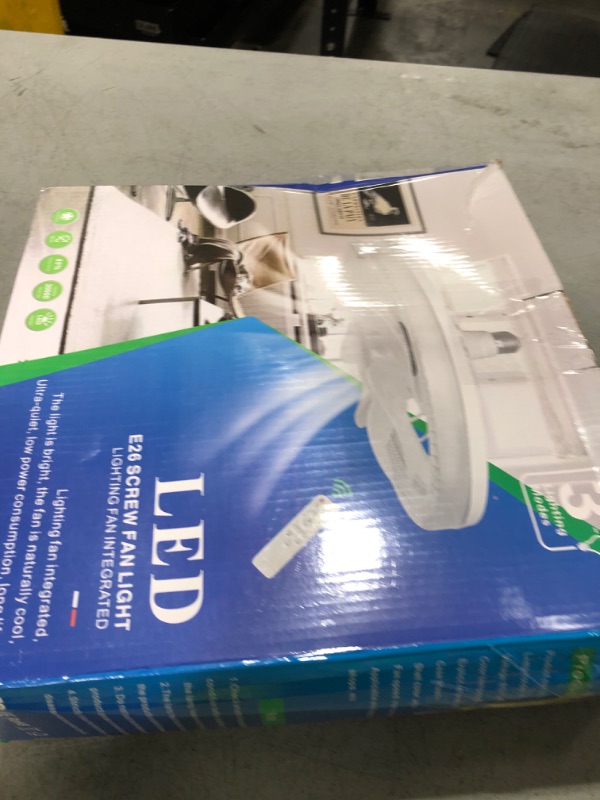 Photo 1 of Ceiling Fans with Lights,Socket Fan Light with Remote Control,Dimmable Brightness 3000K-6500K Memory,3 Fan Speeds,2200 Lumens LED Quiet Ceiling Fans Perfect for Small Spaces, Bedrooms, Home Offices