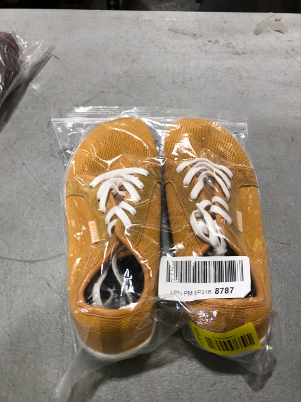 Photo 1 of WHITIN Women's Barefoot Minimalist Shoes Wide Width Toe Box Fashion Sneakers Zero Drop Size 8 Flat Athletic Road Running Walking Tennis W81 Yellow 39
