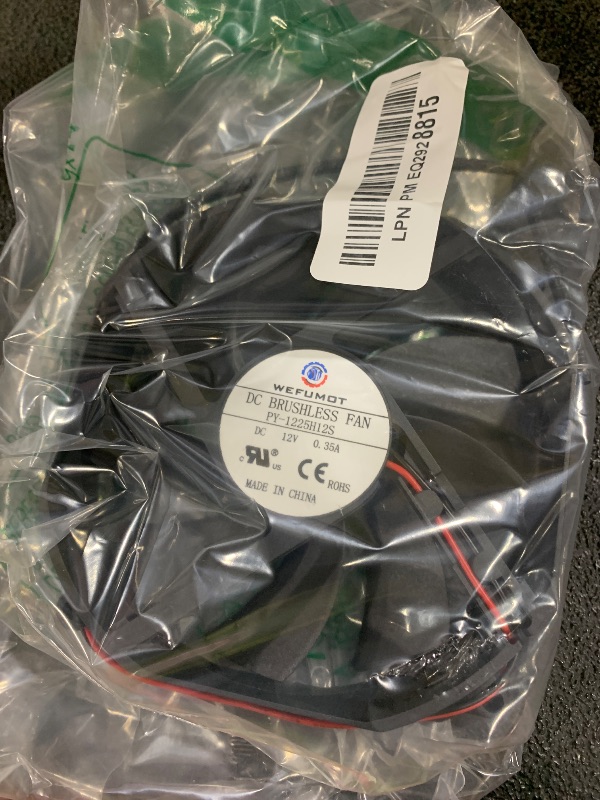 Photo 1 of Axial Fan DC 12V 3W 0.35A,Length 4.3 Inch Height 4.3 Inch Thichness 0.98 Inch Semi-Circular Frame DC Brushless Fan,2600 RPM DC Cooling Fan,9 Blades,2.5-2P pin(12VDC1225H12S)
