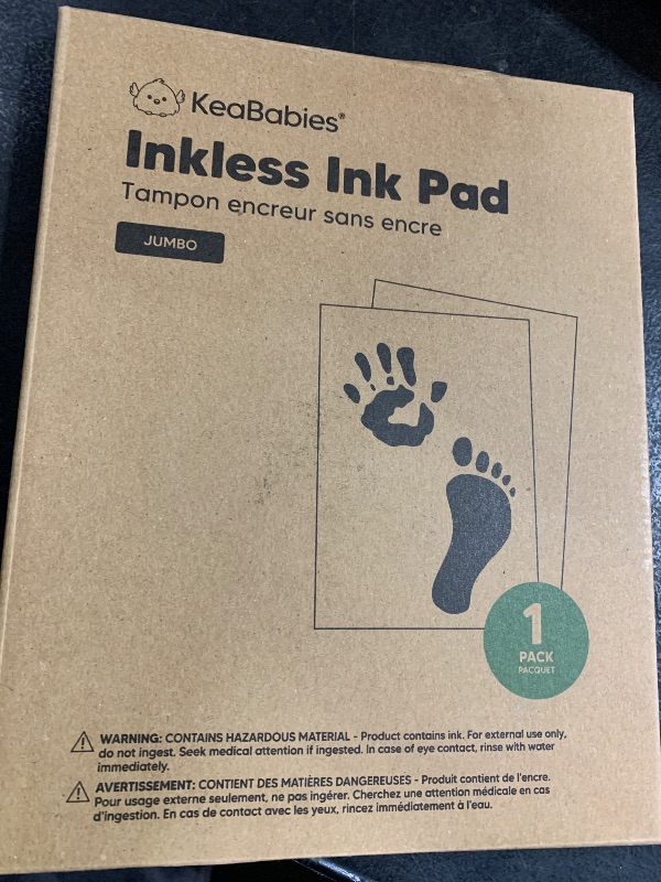 Photo 1 of 1-Pack Inkless Baby Hand and Footprint Kit - Mess Free Ink Pad for Newborn Keepsake, Dog Nose & Paw Print Kit, Clean Touch Ink Pad for Baby Hand & Footprints, Ideal New Mom Gifts (Jumbo)