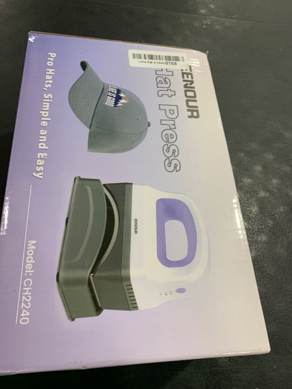 Photo 1 of EENOUR Hat Press Machine, Mini Heat Press for Caps with 3 Heating Levels & Auto-Off, Handheld Cap Easy Press with 3"×5.5" Arched Heating Plate, 2 Press Platens, A Safety Base