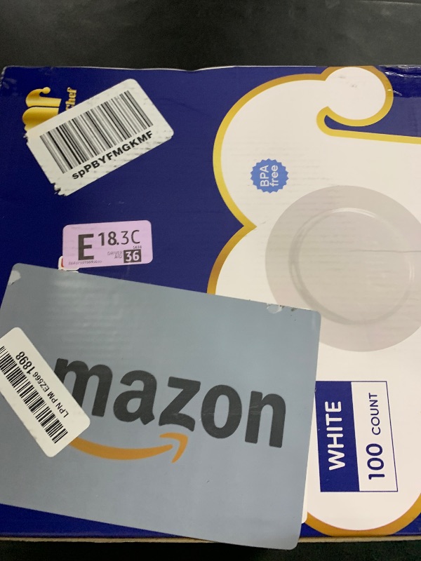 Photo 1 of JOLLY CHEF 100 Pieces White Plastic Plates-10 Inch Disposable Heavy Duty Plastic Plate,Premium Hard Disposable White for Weddings,Parties and Events