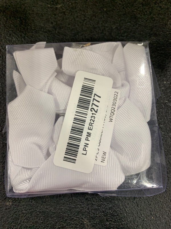 Photo 1 of 2PCS Oaoleer Layered Grosgrain Ribbon Alligator Hair Clips, White 6-inch Barrettes for Girls, Infants, Toddlers, Kids, and Teens