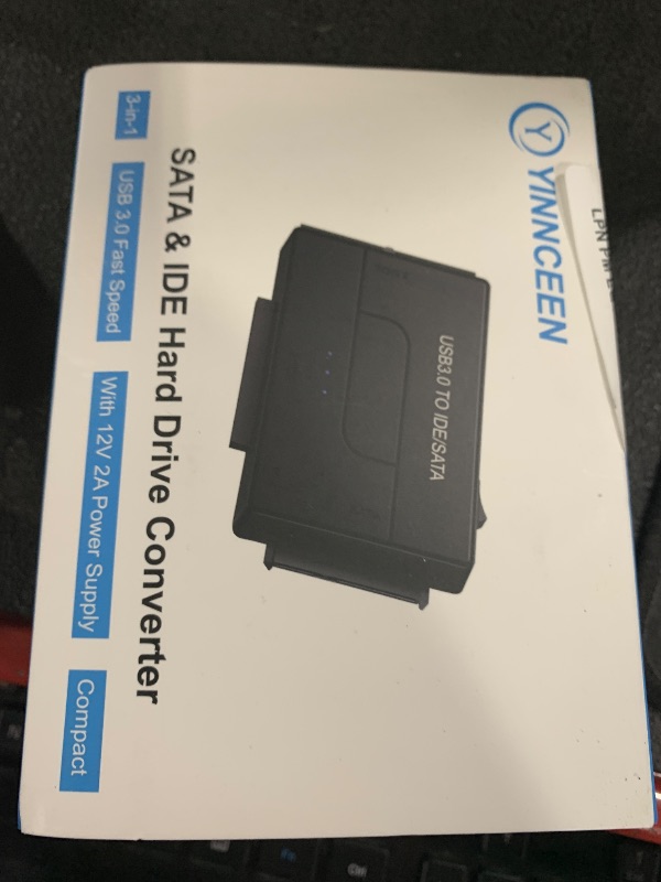 Photo 1 of USB 3.0 to SATA IDE Hard Drive Reader, YINNCEEN External Hard Drive Ultra Recovery Converter Universal Hard Drive Adapter Kit for 2.5/3.5 HDD/SSD Hard Drive Disk, Include 12V/2A Power Adapter