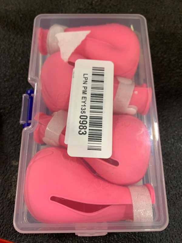 Photo 1 of Cat Claw Covers - Anti-Scratch Cat Boots, Adjustable Silicone Paw Protectors for Grooming & Bathing, Soft & Comfortable (Pink)