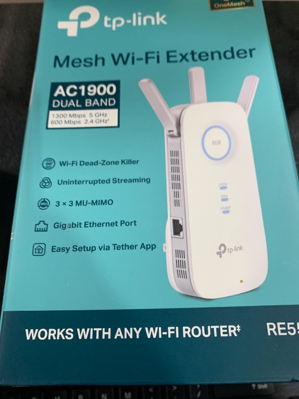Photo 1 of TP-Link AC1900 WiFi Range Extender RE550 | Dual-Band Wireless Repeater Amplifier w/Gigabit Ethernet Port | Up to 2200 Sq. Ft., 32 Devices | Internet Signal Booster | APP Setup | EasyMesh Compatible