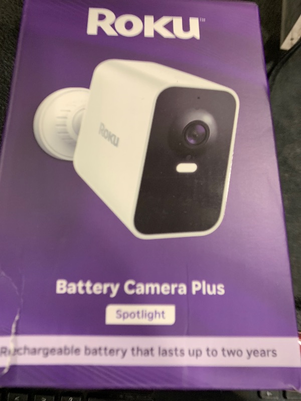 Photo 1 of Roku Battery Camera Plus for Home Security - New 2025 Weather-Resistant Outdoor & Indoor Wireless Camera & Pet Monitor with 1080p HD & Two-Way Audio - 4X Rechargeable Battery Capacity