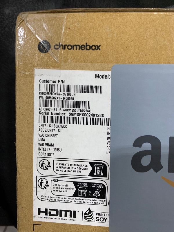 Photo 1 of ASUS Chromebox 5a with Intel® Core™ i7-1355U Processor, 16GB DDR5 RAM, 256GB M.2 PCIe G4x4 NVMe SSD, Quad-Display, Wi-Fi 6E & Bluetooth, Gb LAN, USB-C, Chrome OS, VESA Mount