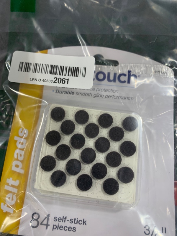 Photo 1 of SoftTouch 3/8" Round Self-Stick Felt Pads, Brown, 84 Count (Pack of 1)