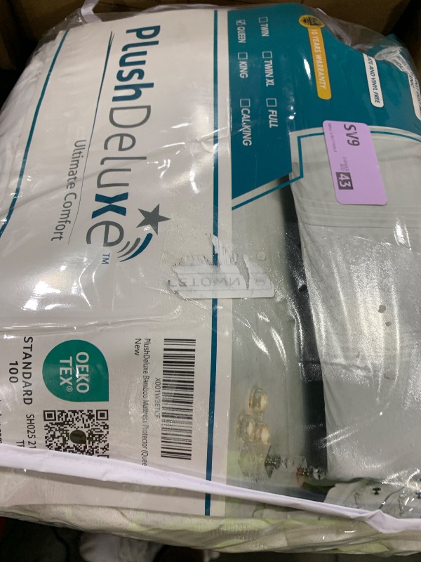 Photo 1 of PlushDeluxe Premium Bamboo Mattress Protector – Queen Size, Waterproof, & Ultra Soft Breathable Noiseless Washable Bed Mattress Cover for Comfort & Protection - White