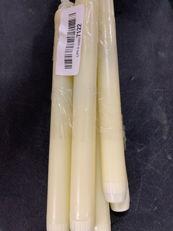 Photo 1 of Homemory 6 Pack Flameless Taper Candles, No Remote, Realistic Flickering Battery Operated Candlesticks, Ivory LED Plastic Candle Safe for Weddings, Table Decor, Christmas, and Halloween