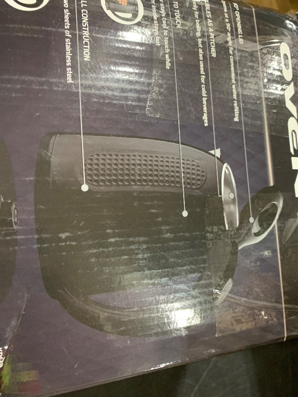 Photo 1 of OVENTE Electric Kettle, 1.7L Double Wall Stainless Steel Insulated Water Boiler & Heater for Coffee or Tea, 1100W Fast Boiling with Auto Shut-Off, Boil-Dry Protection & Secure Locking Lid, Black KD64B