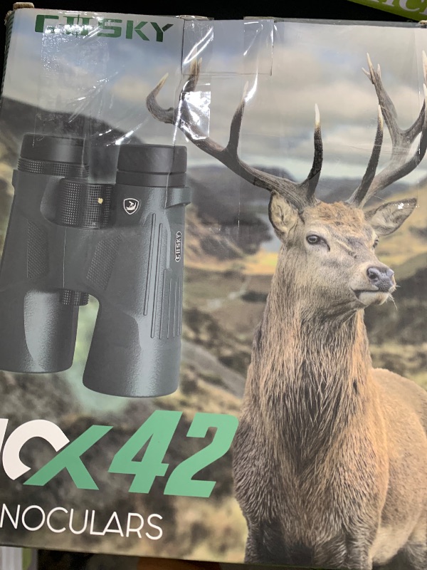 Photo 1 of Gosky 10X42 HD Binoculars for Adults with Phone Adapter, High Power Binoculars with BAK4 Prism and FMC Lens, Waterproof Binocular?for Bird Watching Hunting Traveling Outdoor Sports