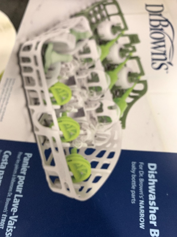 Photo 1 of Dr. Brown's Dishwasher Basket for Small Baby Bottle Parts, Pacifiers, and Accessories, Clean, Store and Organize Newborn Essentials, BPA Free, Green