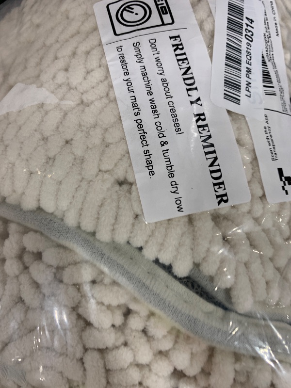 Photo 1 of Smiry Luxury Chenille Toilet Rugs U-Shaped 24x20, Soft Absorbent Non-Slip Contour Bathroom Rugs for Toilet, Machine Washable Contoured Bath Mats, Ivory