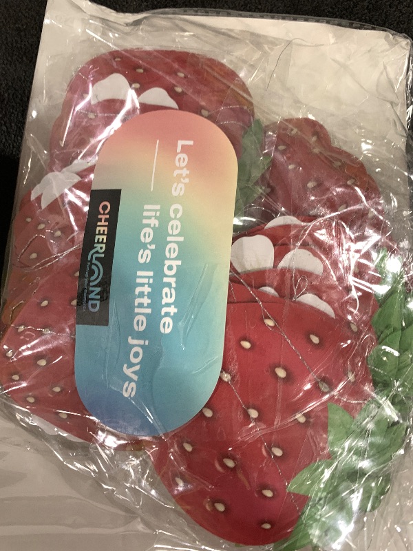 Photo 1 of Lewtemi 4 Pcs Berry First Birthday Decor Strawberry Baby Shower Decorations Hanging Banner Berry Garland for Strawberry Themed Party Favors Supplies(Red, Pink)