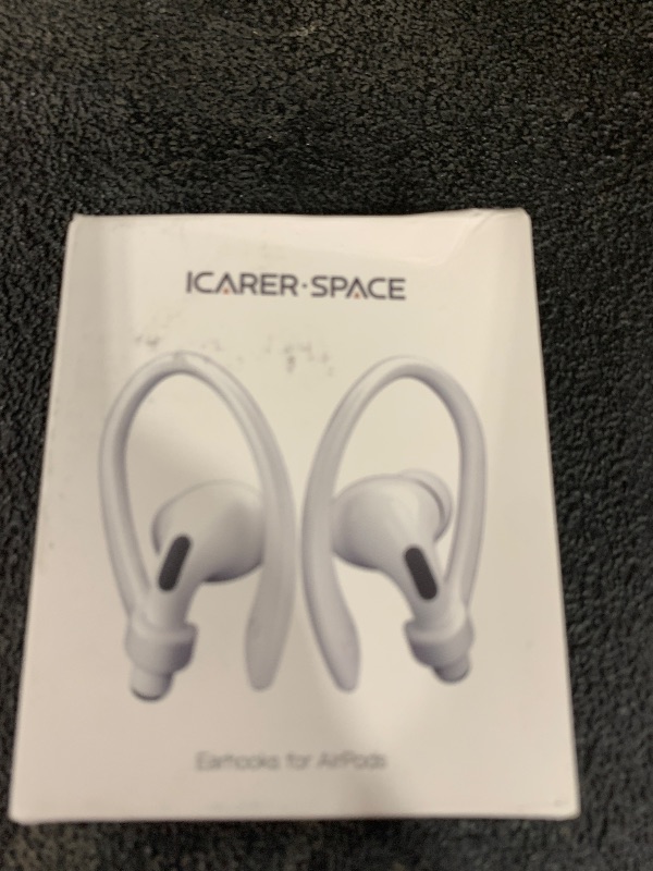 Photo 1 of ICARERSPACE 2 Pairs AirPods Ear Hooks for AirPods Pro 3, AirPods Pro 2, AirPods Pro, AirPods 4, 3, 2 & 1, Upgraded Anti Slip Sports Clip Hooks for AirPods 1, 2, 3, 4,Pro, Pro 2, Pro 3 – White