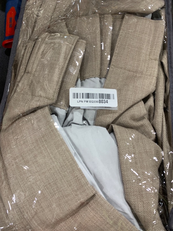 Photo 1 of Pinch Pleated Drapes Linen Room Darkening Curtains 96 Inches Long for Bedroom, Taupe Black Out Floor to Ceiling Sound Dampening Double Layer Living Room Viral Windows Burg 2 Panels Set Burlywood Birch