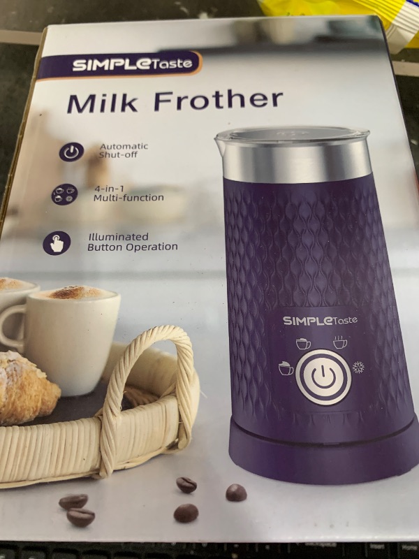 Photo 1 of SIMPLETASTE Milk Frother, 4-in-1 Electric Milk Steamer, Automatic Warm and Cold Foam Maker and Milk Warmer for Latte, Cappuccinos, Macchiato