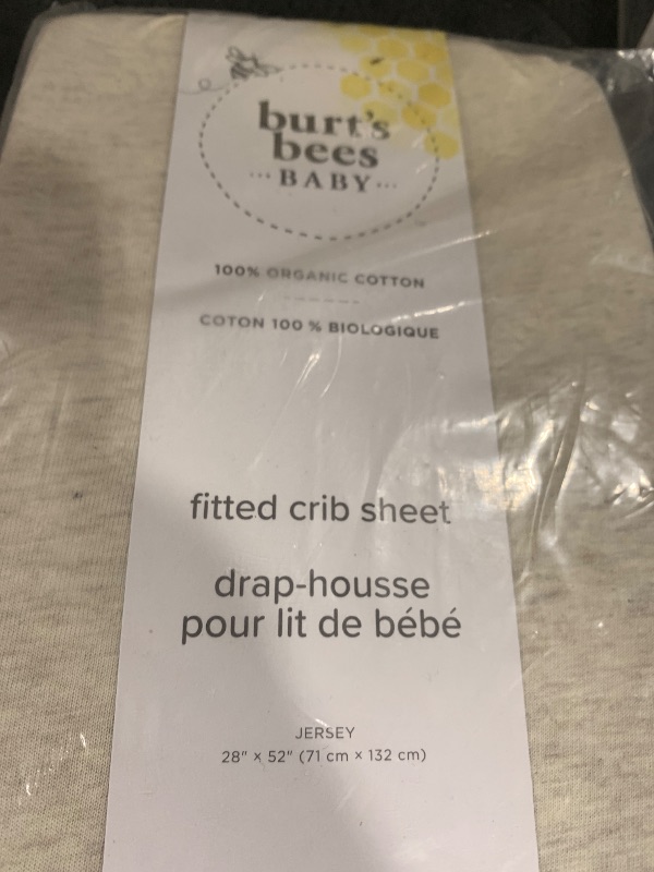 Photo 1 of Burt's Bees Baby Essential Organic Cotton Fitted Crib Sheet, Breathable for Boy Girl Standard Crib & Toddler Mattresses