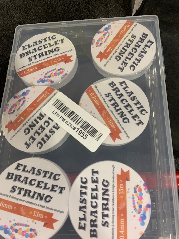Photo 1 of 6 Sizes Stretchy Bracelet String Elastic String for Bracelet Making Easy to Knot with Jewelry Making Supplies Beading Needles and Container for Storage