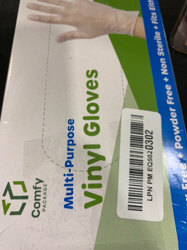 Photo 1 of Comfy Package Disposable Vinyl Gloves – Clear, Latex-Free, Powder-Free, BPA-Free – Safe for Food Handling, Cooking & Cleaning (100, Medium)