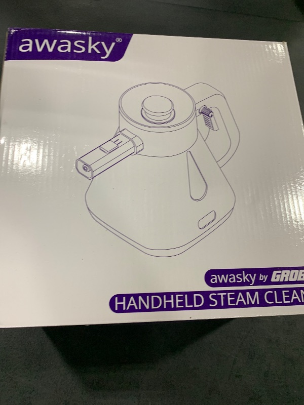 Photo 1 of awasky Steam Cleaner Handheld: 1200W Fast 10-Sec Heat-Up-750mL (25oz) Tank-No Cooling-Refill Anytime-Lockable Steam Trigger-14-Piece Kit Hand Held Steamer for Home Car Grout Tile Cleaning Grey