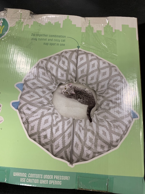 Photo 1 of Kitty City Large Cat Tunnel Bed, Cat Bed, Pop Up Bed, Cat Toys, White