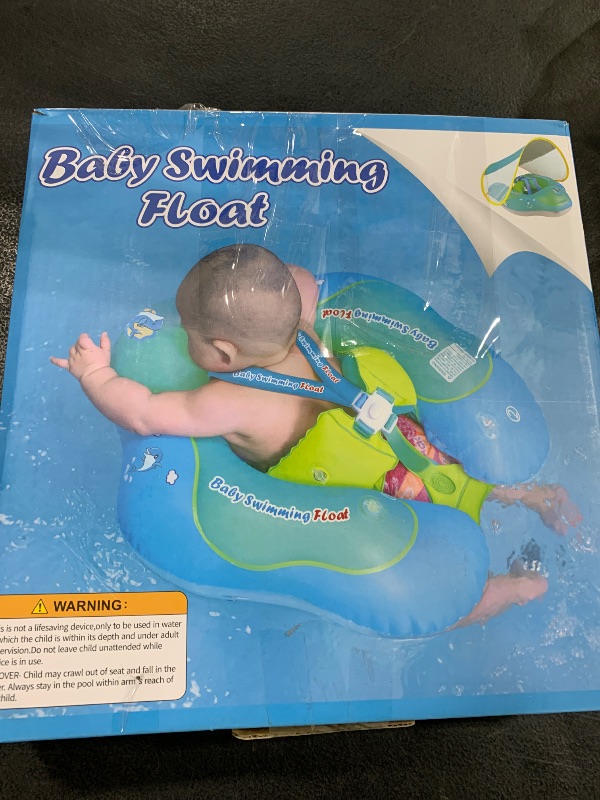 Photo 1 of [New Upgraded] Swimbobo Baby Swimming Float Kids Inflatable Swim Ring with Safety Support Bottom Swimming Pool Accessories for 3-36 Months (Blue, XL)