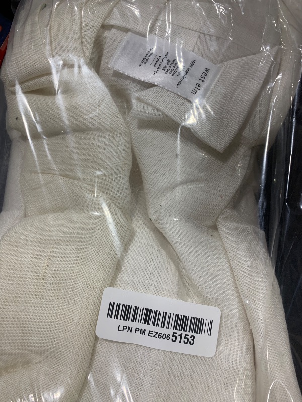 Photo 1 of Pinch Pleated Linen Curtains 96 Inches Long for Living Room Bedroom Light Filtering Boho Window Drape 96 inch 2 Panels with Hooks Rings 8ft Cream Beige White Sliding Glass Door Semi Sheer Curtain