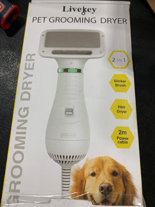 Photo 1 of Dog Hair Dryer, 2-in-1 Dog Blow Dryer with Slicker Brush, 300W Pet Hair Dryer for Small and Medium-Sized Dogs and Cats, Dog Grooming Dryer Portable ? Adjustable Temperature