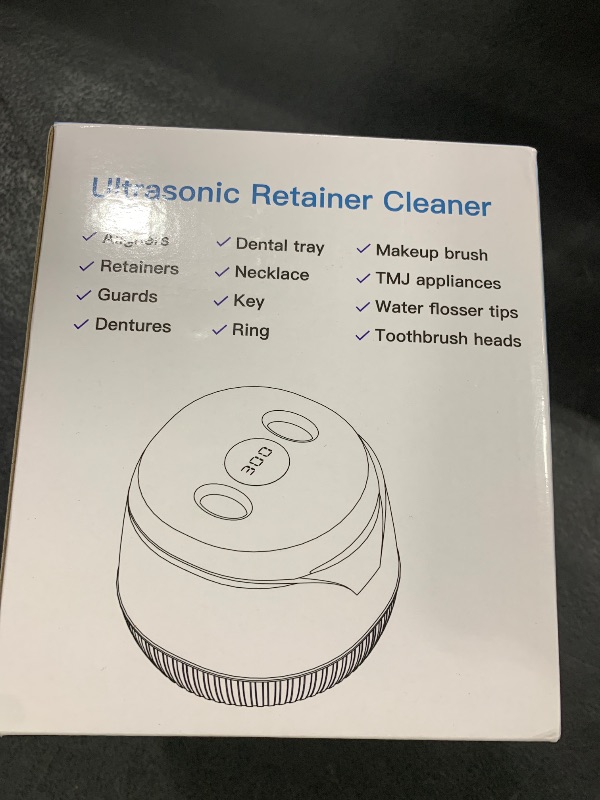 Photo 1 of Dental Ultrasonic Retainer Cleaner Machine - Dental Cleaning Pod for Denture, Mouth Guard, Aligner, Night Guard, Braces, Toothbrush Heads, Jewelry, 45kHz Retainer Cleaner with Digital Timer & 200ML
