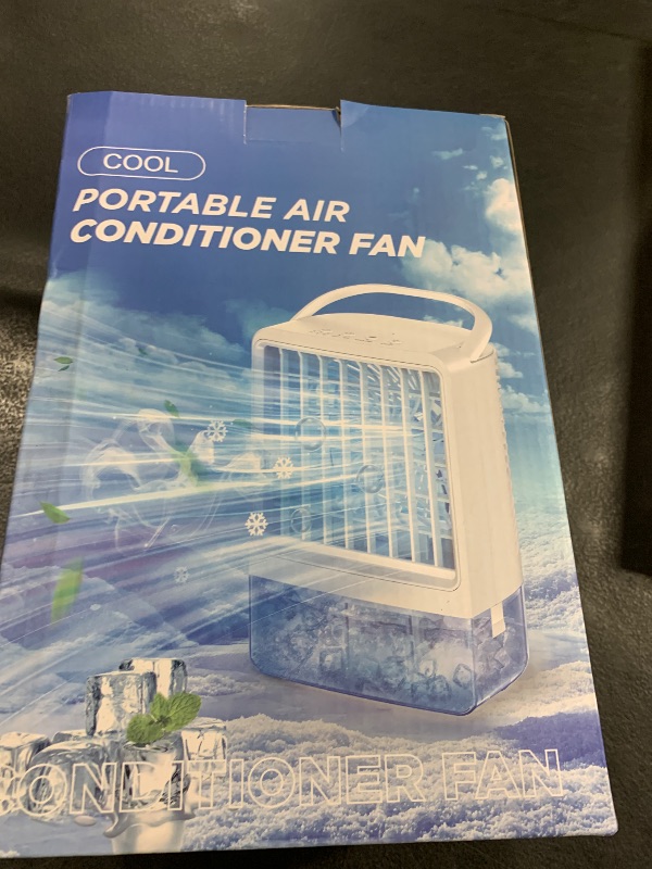 Photo 1 of Mini Air Conditioner Small Portable AC Portable Air Conditioners with 3 Speed Wind & 7 Colorful LED Light Timer Evaporative Air Cooler Fan for Bedroom/Home/Car
