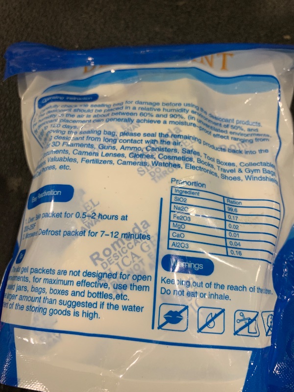Photo 1 of 15 Pcs 20 Gram Silica Gel Packs, Transparent Desiccant, Desiccant Packets for Storage, Moisture Packs for Spices Jewelry Shoes Boxes Electronics Storage