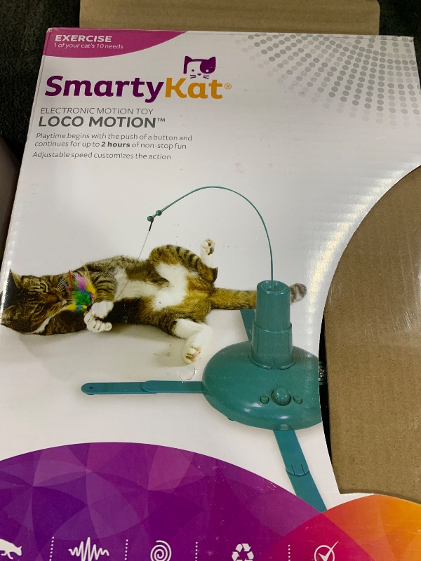Photo 1 of SmartyKat Loco Motion Electronic Motion Teaser Wand Cat Toy, Battery Powered - Blue, One Size