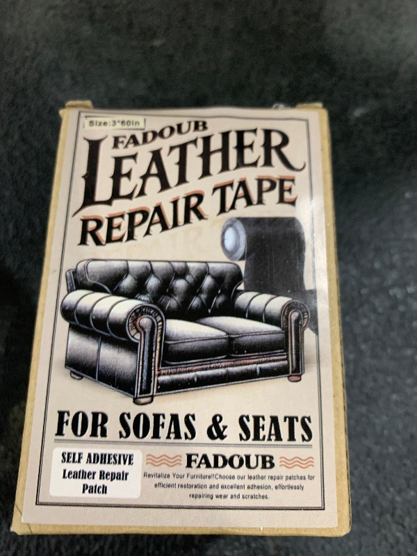 Photo 1 of Fadoub Leather Repair Patch, 3 x 60In Self Adhesive Leather Repair Tape Kit for Furniture, Couch, Sofa, Office, Car Seats, Car Interior, Vinyl Repair Kit (Beige White)
