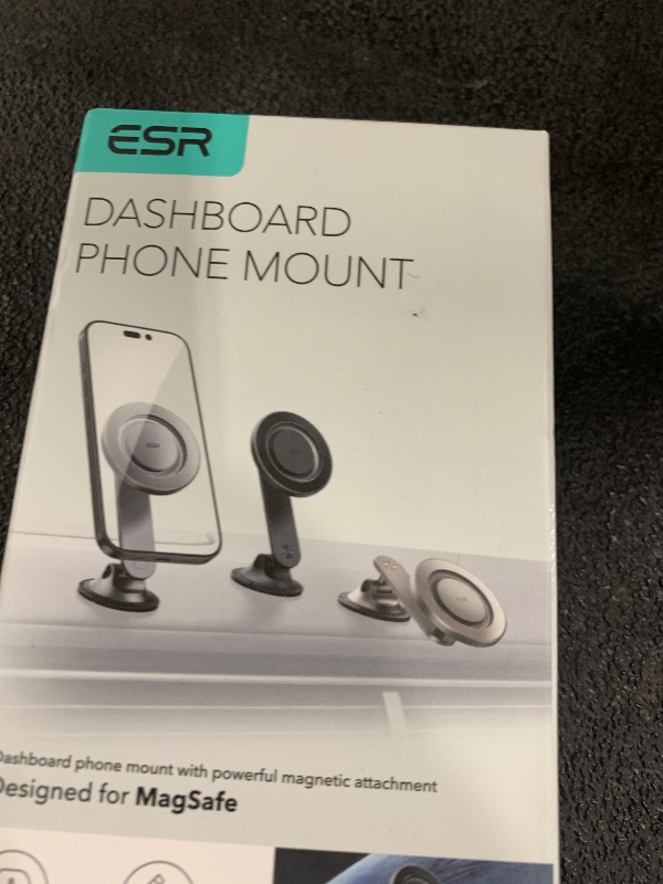 Photo 1 of ESR for MagSafe Car Mount, Dashboard Magnetic Phone Holder for Car, 360° Rotation,Car Phone Holder Mount for iPhone 17/16/16e/15/14/13/12, Galaxy S25, Pixel 10, Strong Magnets(with 2 Metal Rings)