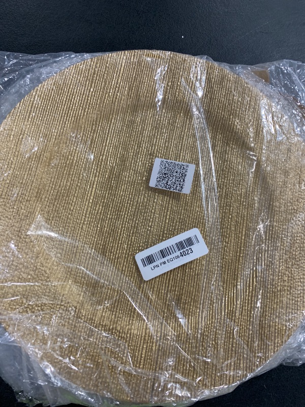 Photo 1 of Jucoan 12 Pack Gold Charger Plates for Dinner Plates, 13 Inch Round Plastic Shiny Texture Strip Charger Plates for Wedding Thanksgiving Christmas Party Event Catering Hotel Tabletop Setting Decor